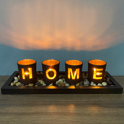 Creative Letters Set Candle Holder Glasses