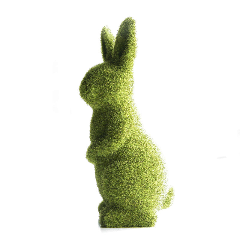 Flocking Artificial Plant Grass Animal Easter Rabbit Ornament