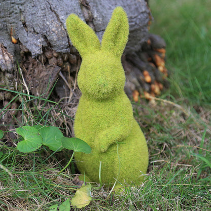 Flocking Artificial Plant Grass Animal Easter Rabbit Ornament