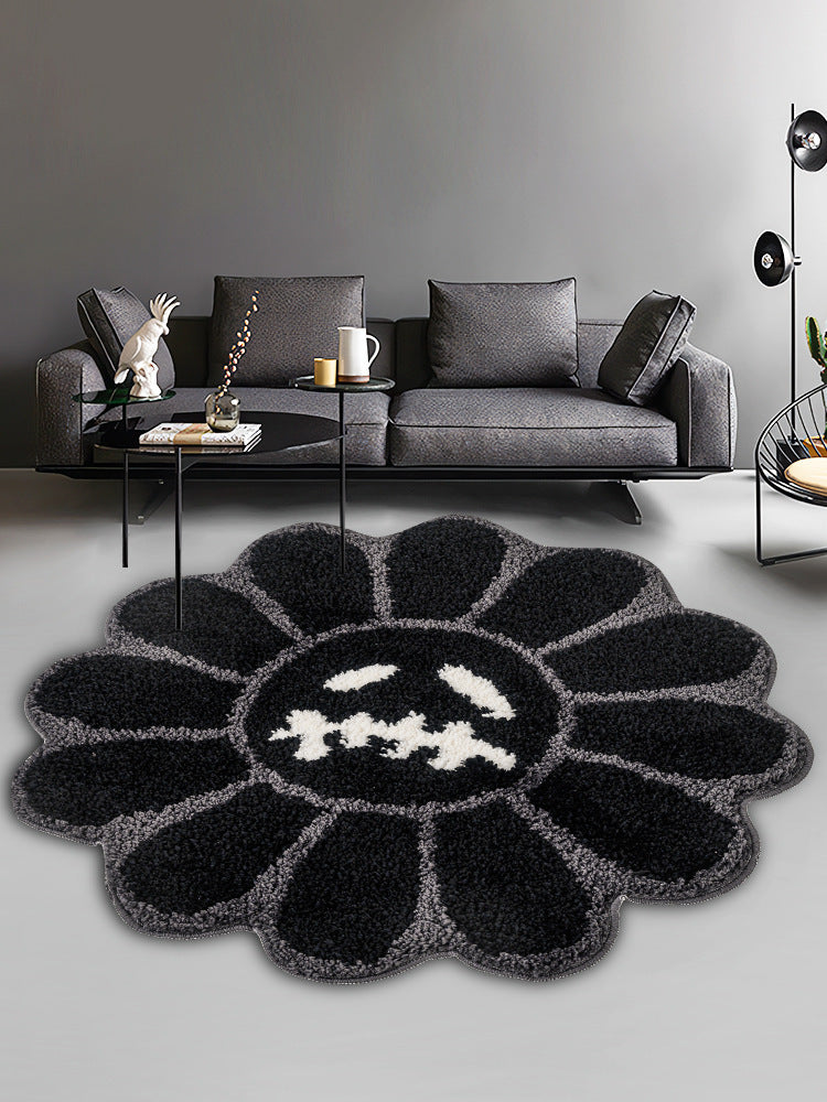 Polyester Halloween Ghost Face Flower Foot Mat Carpet