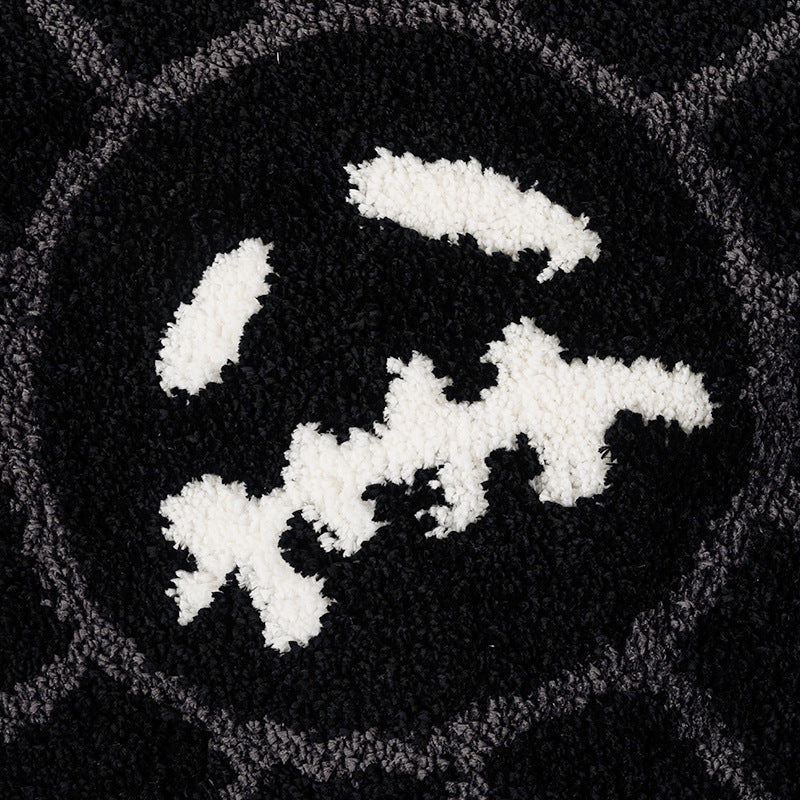Polyester Halloween Ghost Face Flower Foot Mat Carpet