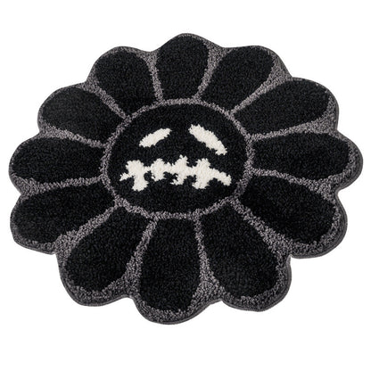Polyester Halloween Ghost Face Flower Foot Mat Carpet