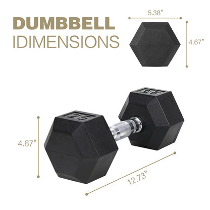 20LB 2 HDRS Rubber Coated Solid Cast Iron Dumbbells, Not Shipped On Weekends