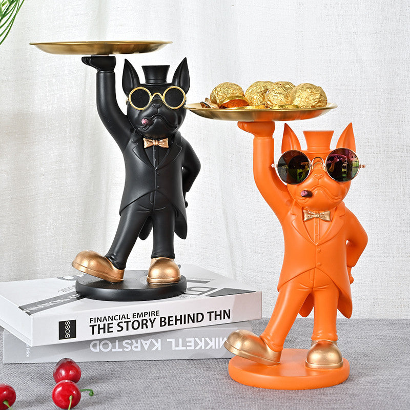 Gentleman's Dogfighting Decoration Tabletop Storage Tray