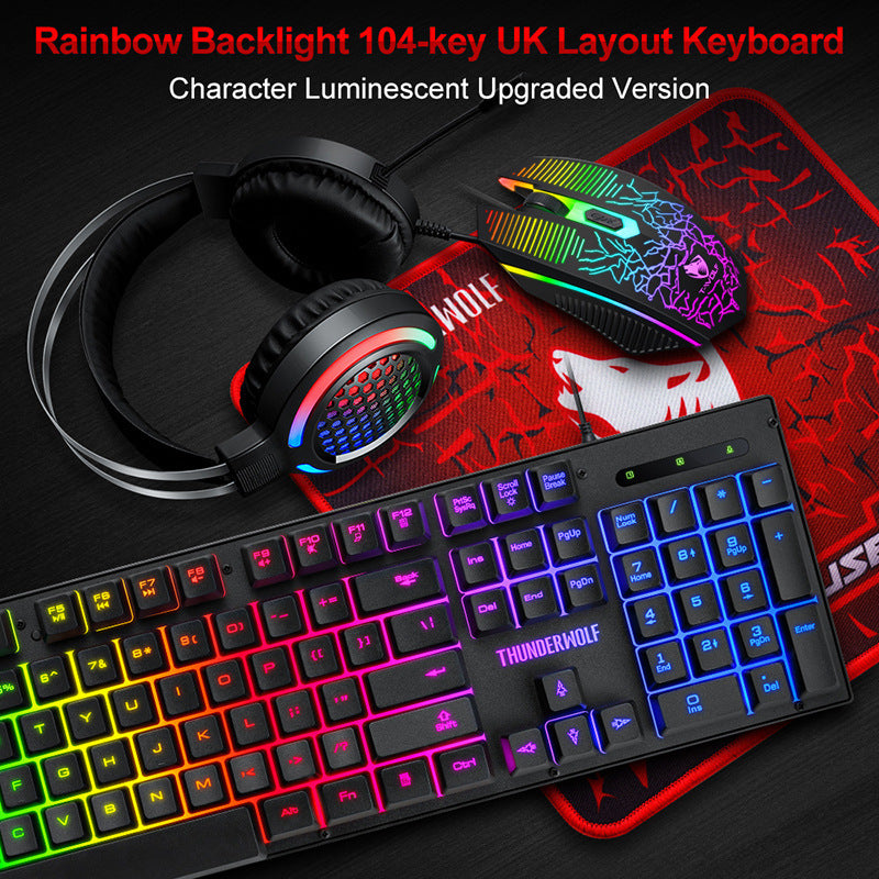 Keyboard Mouse Earphone Ear Pads Covers Suit Luminous Game Computer bro I don’t have to see it many times you need this for your game